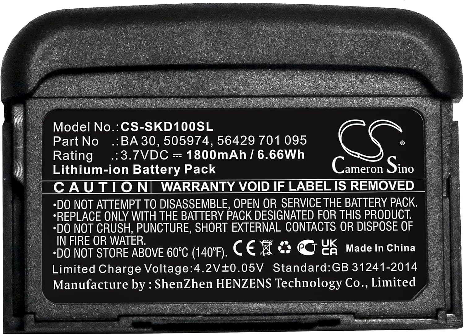 Cameron Sino Battery for Sennheiser AVX Bodypack Transmitter, AVX SK Bodypack transmitters, Evolution Wireless D1 SK bodyp, SK AVX bodypack Transmitter 1800mAh