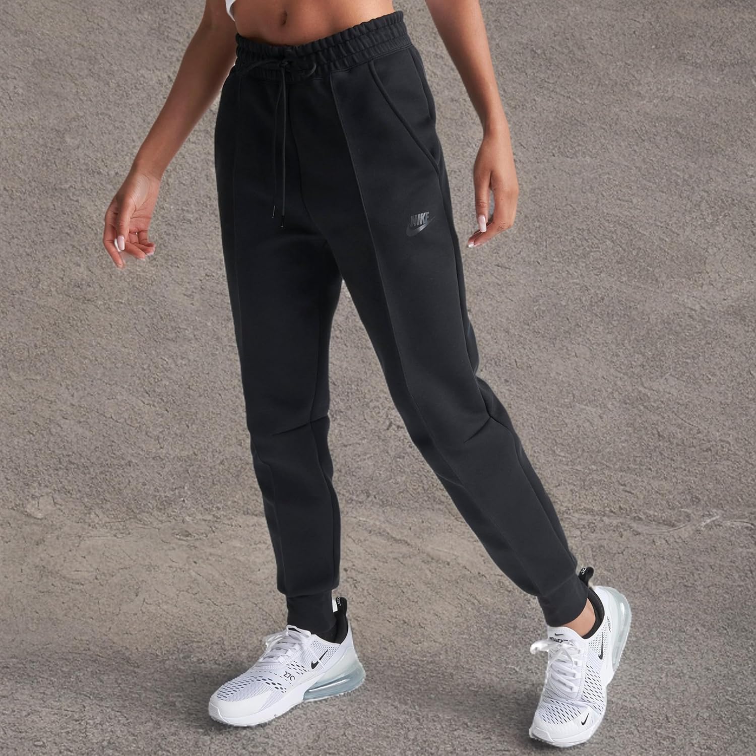Nike Sportswear Women's Tech Fleece Black Mid Rise Joggers - Image 10