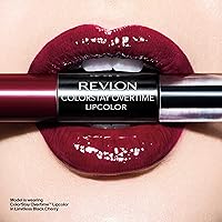 Vista 18 de Revlon - Lápiz labial líquido Overtime con brillo de labios transparente, maquillaje facial ColorStay, doble extremo con vitamina E en ciruela/baya