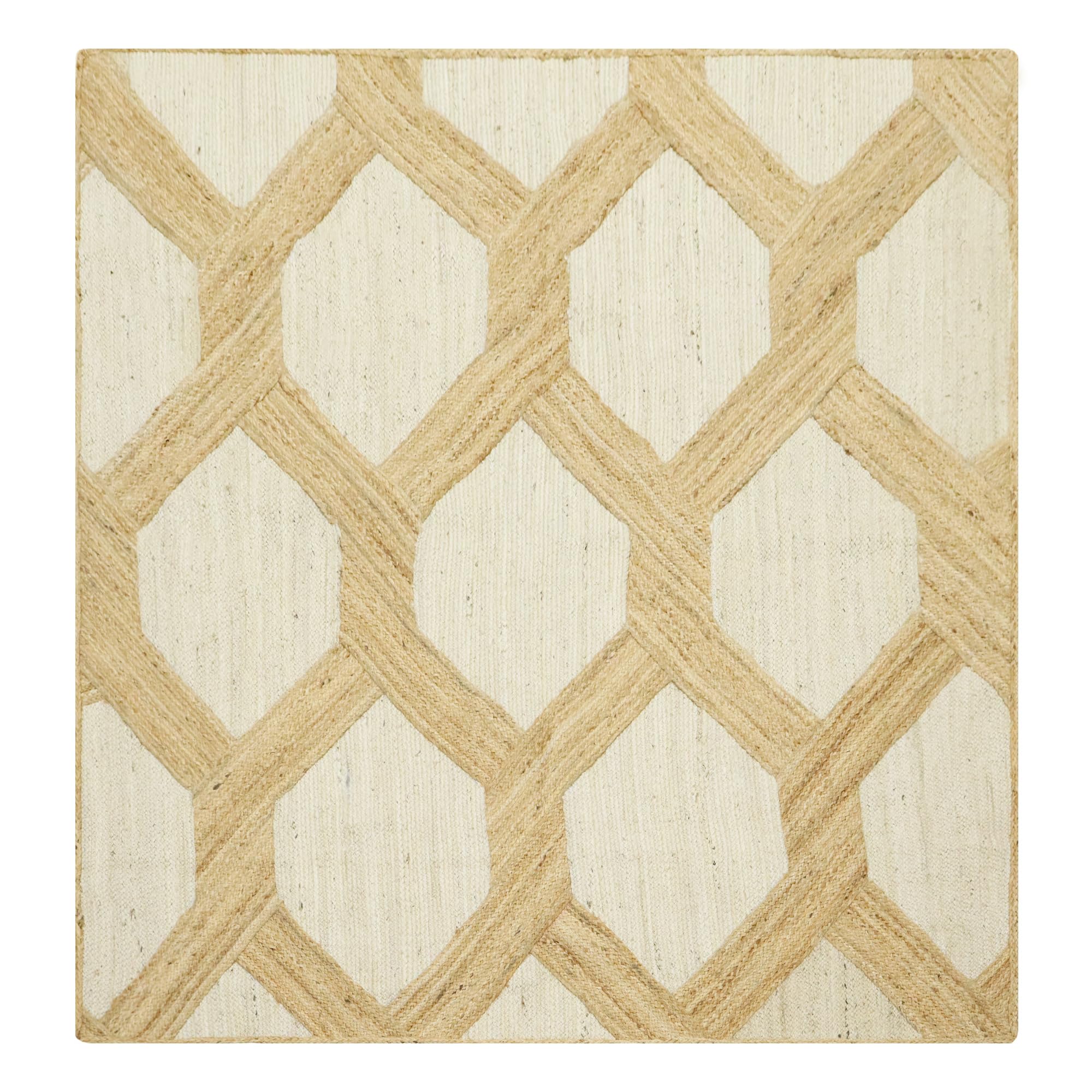 Tapis carré en jute Kilim pour réchauffer petite chambre
