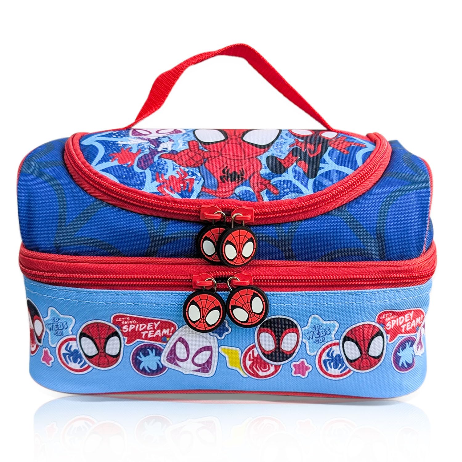 Marvel Spiderman Lunch Bag for Kids Insulated Lunch Box with Compartments Snacks Food Carrier for School Picnic Cooler Bag