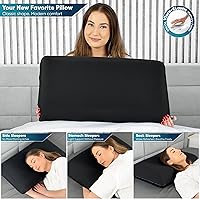 Vista 2 de SNUGL Cooling Memory Foam Pillow, Orthopaedic Memory Foam Pillows, Ergonomic Neck Pillow for Side Sleeping, Pillows for Neck and Shoulder Pain