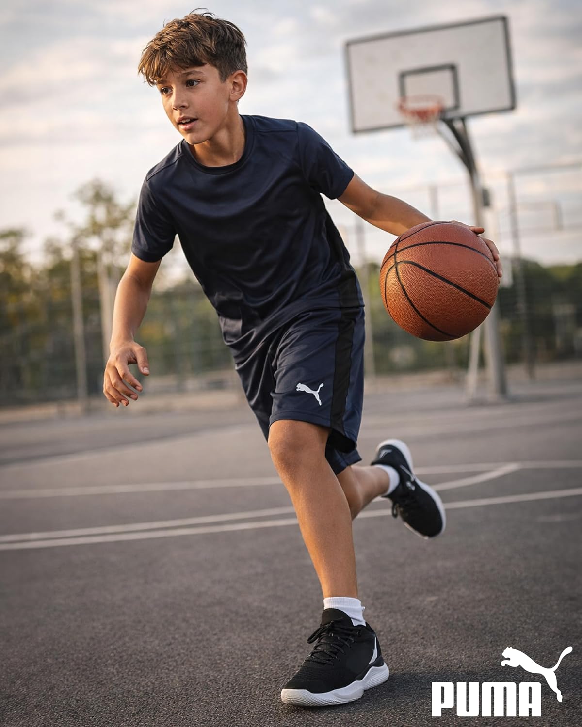 PUMA Boys Athletic Shorts - Quick Dry Breathable Interlock Performance Boys Basketball Shorts with Pockets (Sizes: 4-20)
