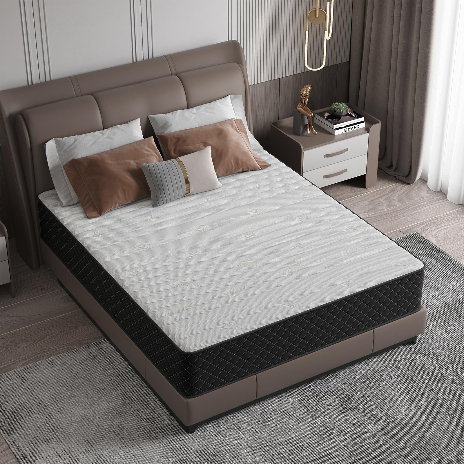 MOLPHIT Materasso 90 x 200 cm con certificazione OEKO-TEX, spessore 25 cm, materasso a molle insacchettate H3 e H4, materasso ergonomico in schiuma fredda a 7 zone, con durezza media, per supporto