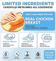 Vista 4 de Golosinas de pollo para perros, sin cuero crudo, aperitivos para perros de apoyo a la salud dental, pollo real, sin granos, bajas en calorías, alto