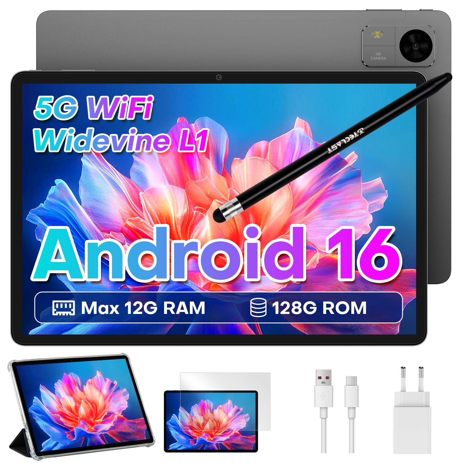 オマケ付き！Teclast M50Mini Android14 タブレット TECLAST M50 90Hz Android 14 Tablet 10 Pulgadas, Tableta Doble SIM