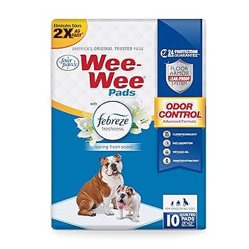 Four Paws 10 Count Wee-Wee Febreze Absorbent Pee Pads for Dogs - Standard Size (22