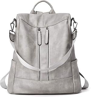 grey leather backpacks