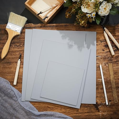 Miniatura 13 de Yeaqee Bloque de linóleo para tallar goma suave, hojas de linóleo grandes, placas de lino sin montar para grabar, proyectos de arte, impresión