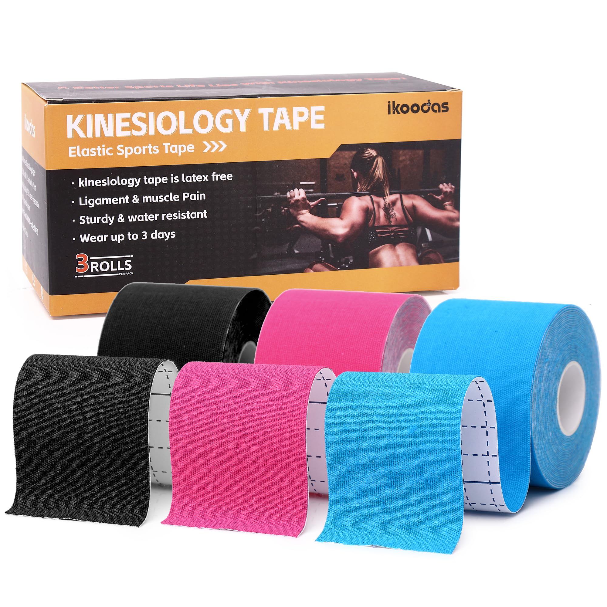Bande De Kinésiologie ZiATEC Pro Kinesiology Tape | Bande élastique Et Imperméable Pour Le Sport, Ruban Physio (4,5 M X 5 Cm) 100% Coton, Couleur:1 X Beige