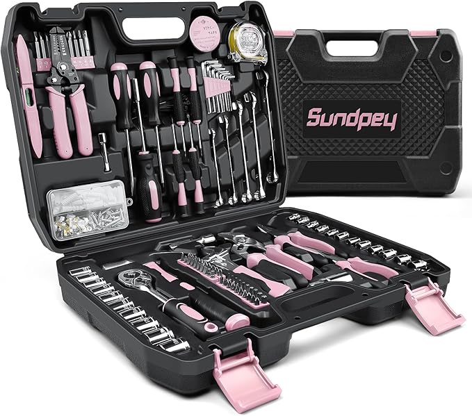 Kit de Herramientas Sundpey 206 y 281 Piezas Portátil Azul y Rosa miniatura 4