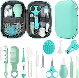 WXA Baby Grooming Kit, Infant Safety Care Set with Hair Brush Comb Nail Clipper Nasal Aspirator,Baby Essentials Kit for Ne...