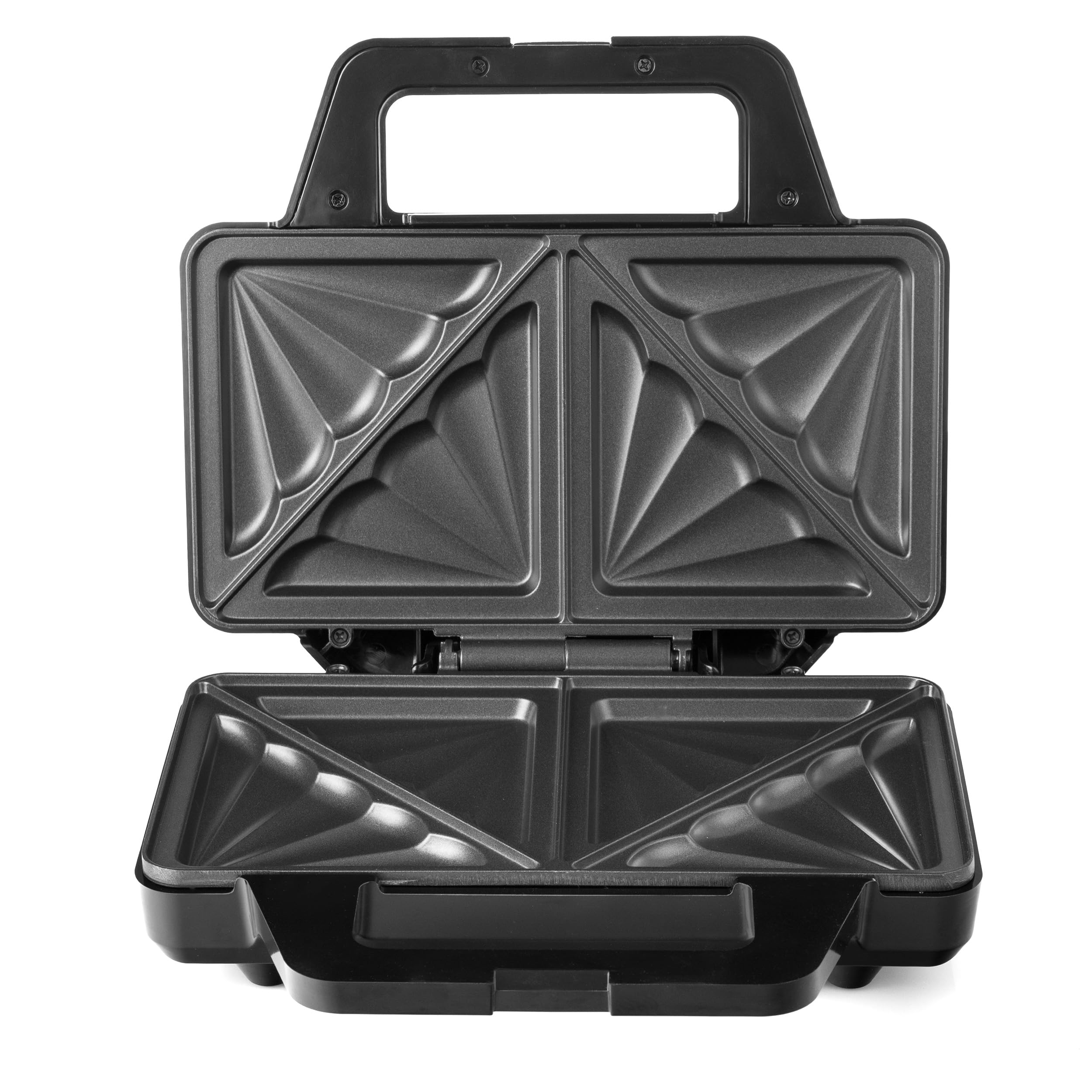 LEHMANN Sandwich Maker XXL – Piastre Extra Grandi – Tostiera Elettrica XXL per 2 Sandwich a Forma di Conchiglia – Antiaderente – Indicatore di Prontezza – Facile da Pulire – 1000W
