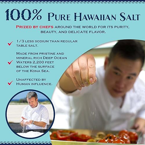 Miniatura 5 de Sea Salts of Hawaii Variedad de 3 unidades, sal de arcilla roja Alaea, sal hawaiana pura de Kona, sal marina hawaiana con sabor negro Uahi