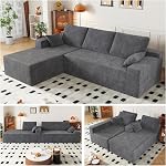Cloud Coupes sectionnelles pour salon, Canapé convertible avec oreillers à lancer, Canapha Sectionnel modulaire avec siège profond, pas d'assemblage requis, flexible (Gray, 94"+Right Face Chaise)