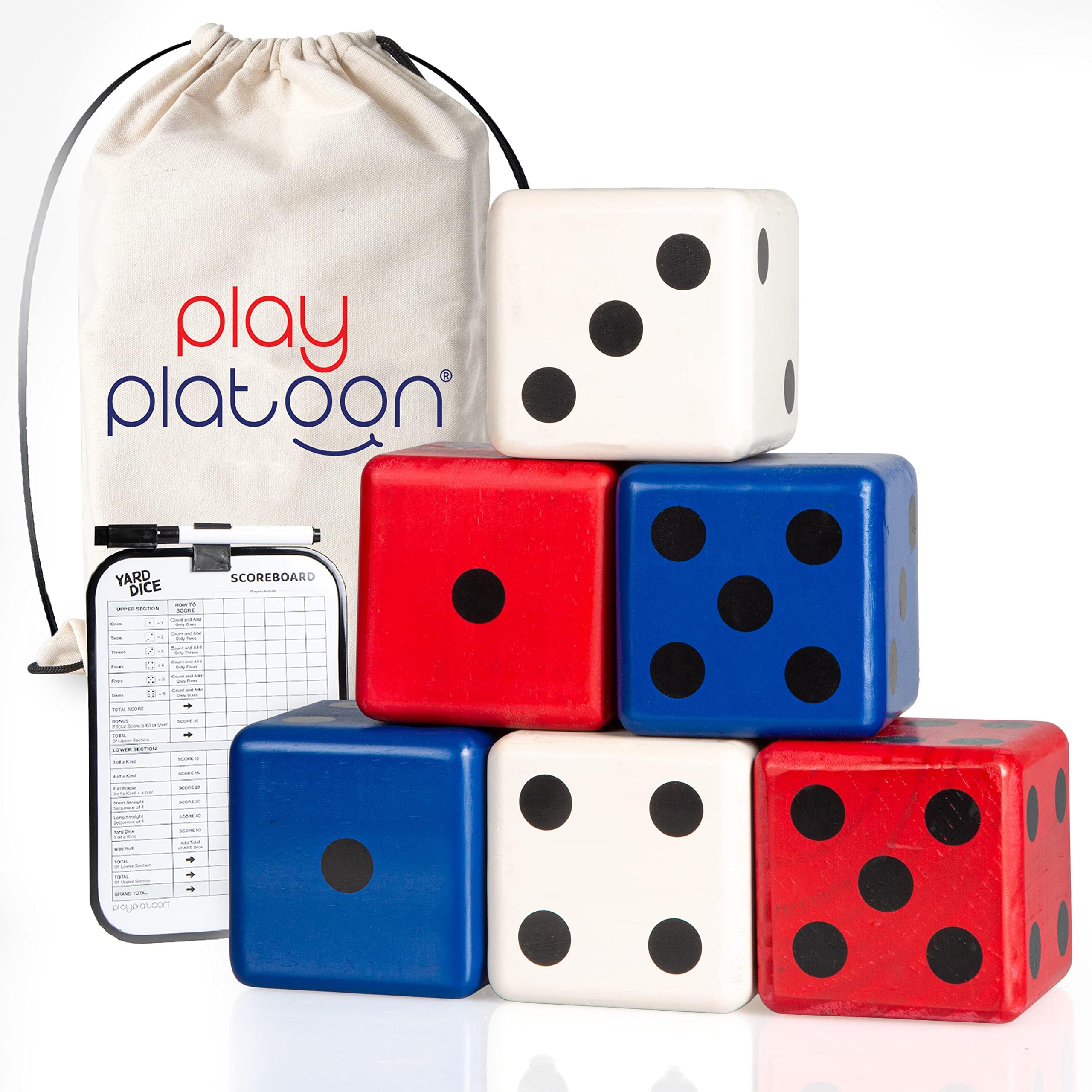 Play Platoon Lawn Dice - Giant Wooden Yard Dice Game for Playing Endless Outdoor Games