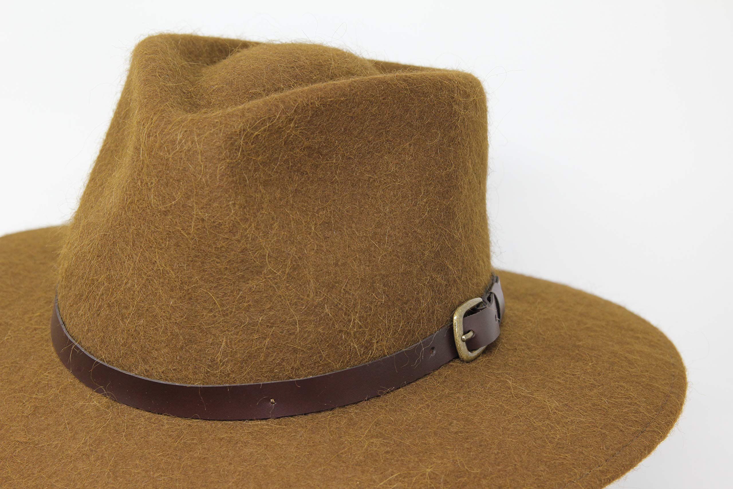 Premium Alpaka Lewis – Fedora kapelusz z szerokim rondem – filc wełniany z alpaki – odporny na działanie wody – skórzany pasek