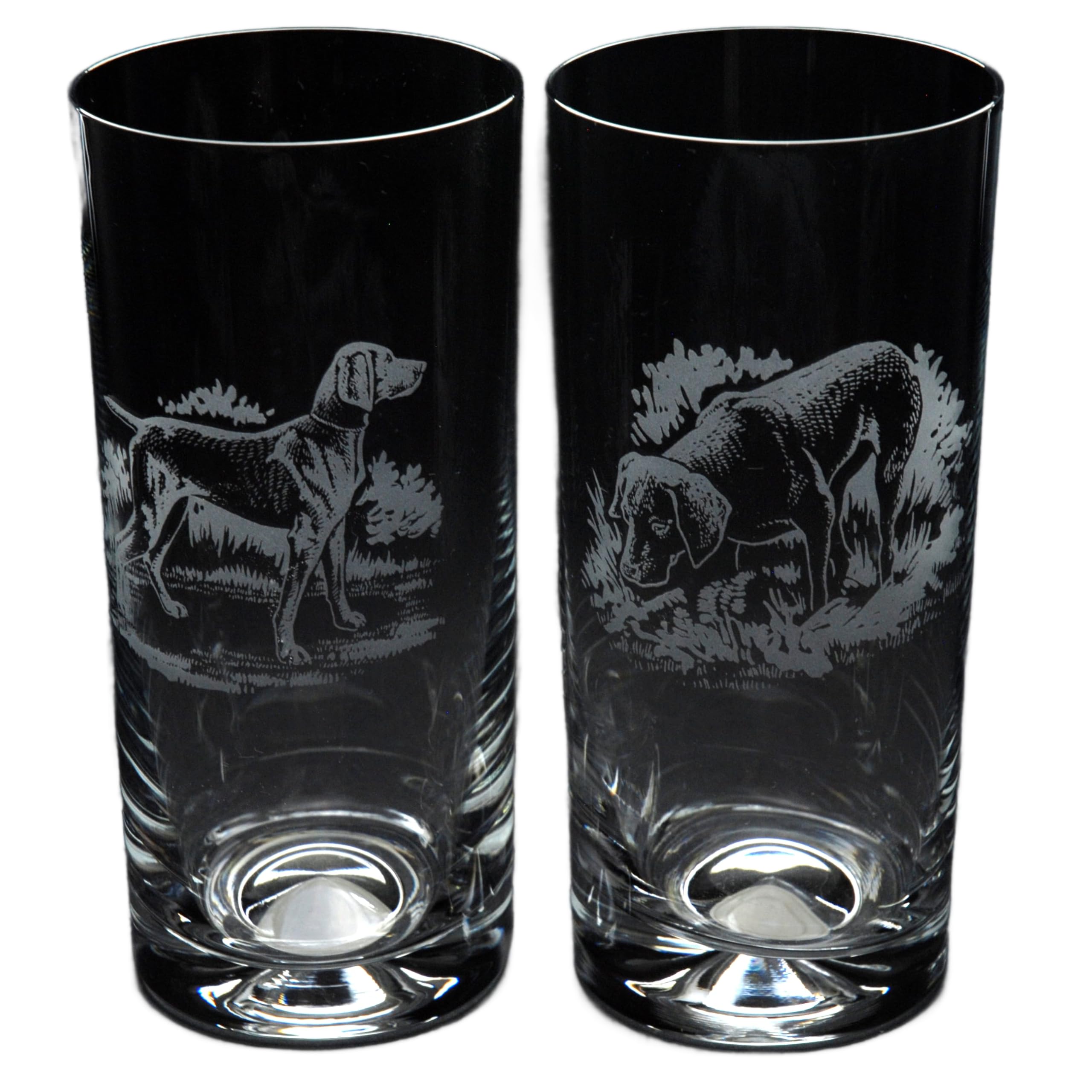 GLYPTIC Glass Art Weimaraner Dog Placement Hand Etched/Engraved Highball Glass