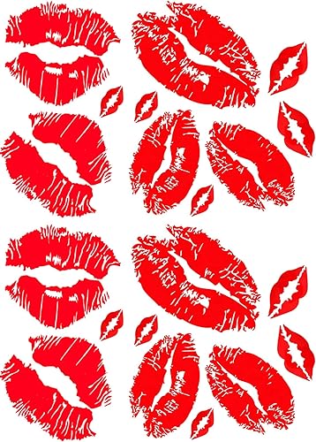 Miniatura 2 de BIBITIME - Calcomanías de labios rojos, calcomanías de pared para sala de estar, habitación, habitación de los niños, decoración de pared del hogar