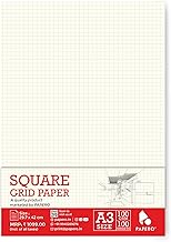 PaperO A3 Loose Leaf Square Grid Paper | 100 GSM | 100 Sheets | (29.7 x 42 cm) | Ideal for Artists & Designers (A3-100 SHEETS)