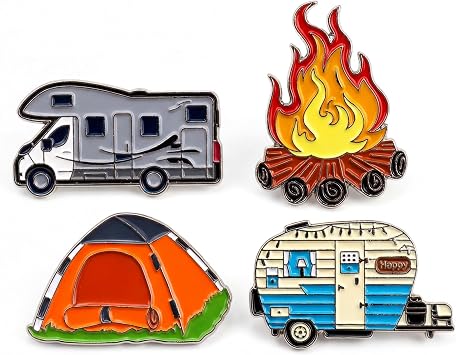 Retro Camper Lapel Pins for RV Owners Cute Vintage Travel Trailer Enamel Pin Set Fun RV Accessories & Gifts for Campers Unique Stocking Stuffers in Gift Box