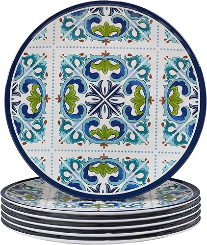 Certified International Mosaic - Platos de cena melamina 110in 6 unidades multicolor