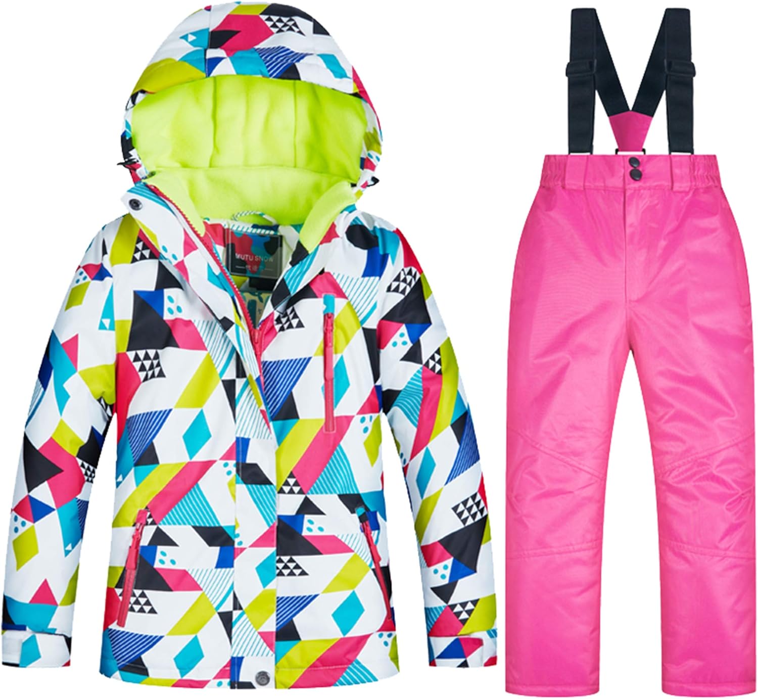 Amur Leopard Skipak voor kinderen, winddicht, waterdicht, eendelig, sneeuwpak voor jongens en meisjes, verdikte skipakken, donkerblauw, 104-110