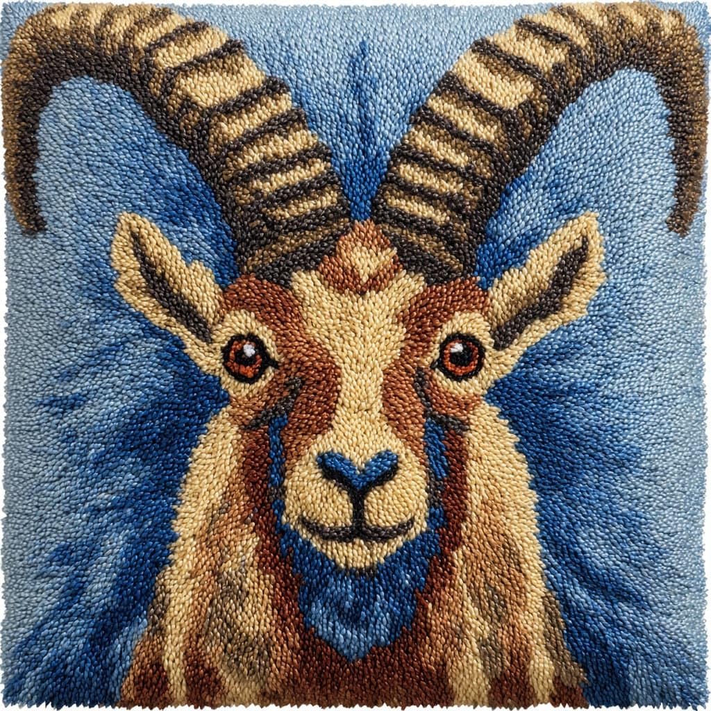 Henypt DIY Latch Hook Pillow Kits Goat