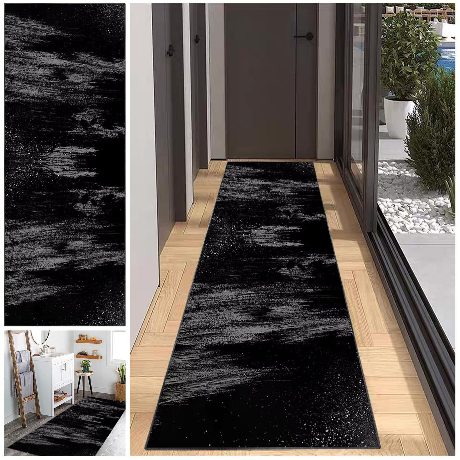Tappeto Passatoia Tappeto da Cucina Lungo 50 x 300 cm Tappeto Runner Corridoio Lavabile Antiscivolo Tappeti Runner Largo Tappeto Passatoia per Cucina Salotto Camera da Letto Casa Ingresso Interno
