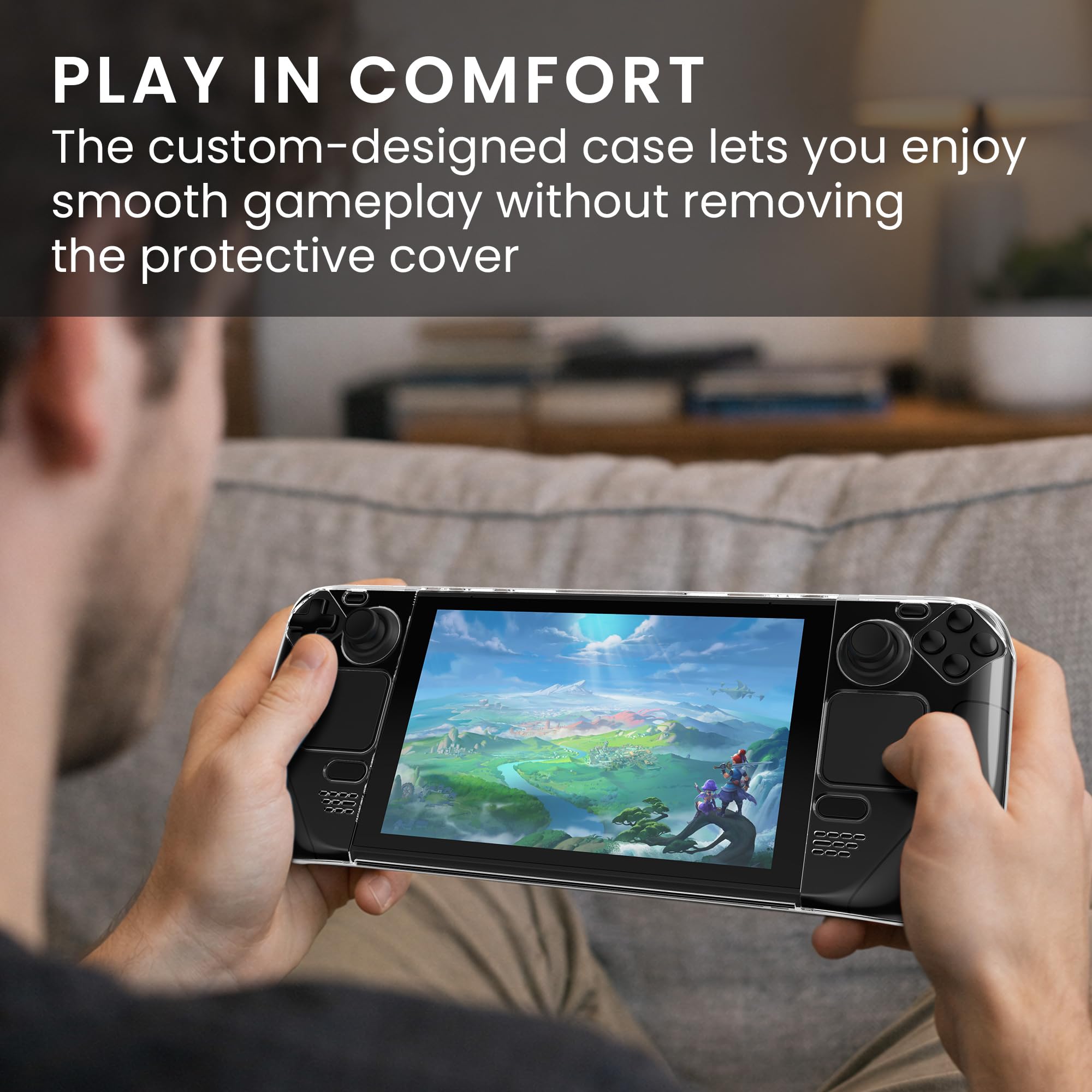 kwmobile Hülle für Valve Steam Deck Cover - Schutz Case mit Ständer - Stoßfeste Schutzhülle für Handheld Konsole - Gaming Zubehör Transparent