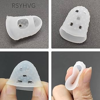 Guitar Fingertip Protectors 10 PCS Silicone Finger Guards 5 Sizes