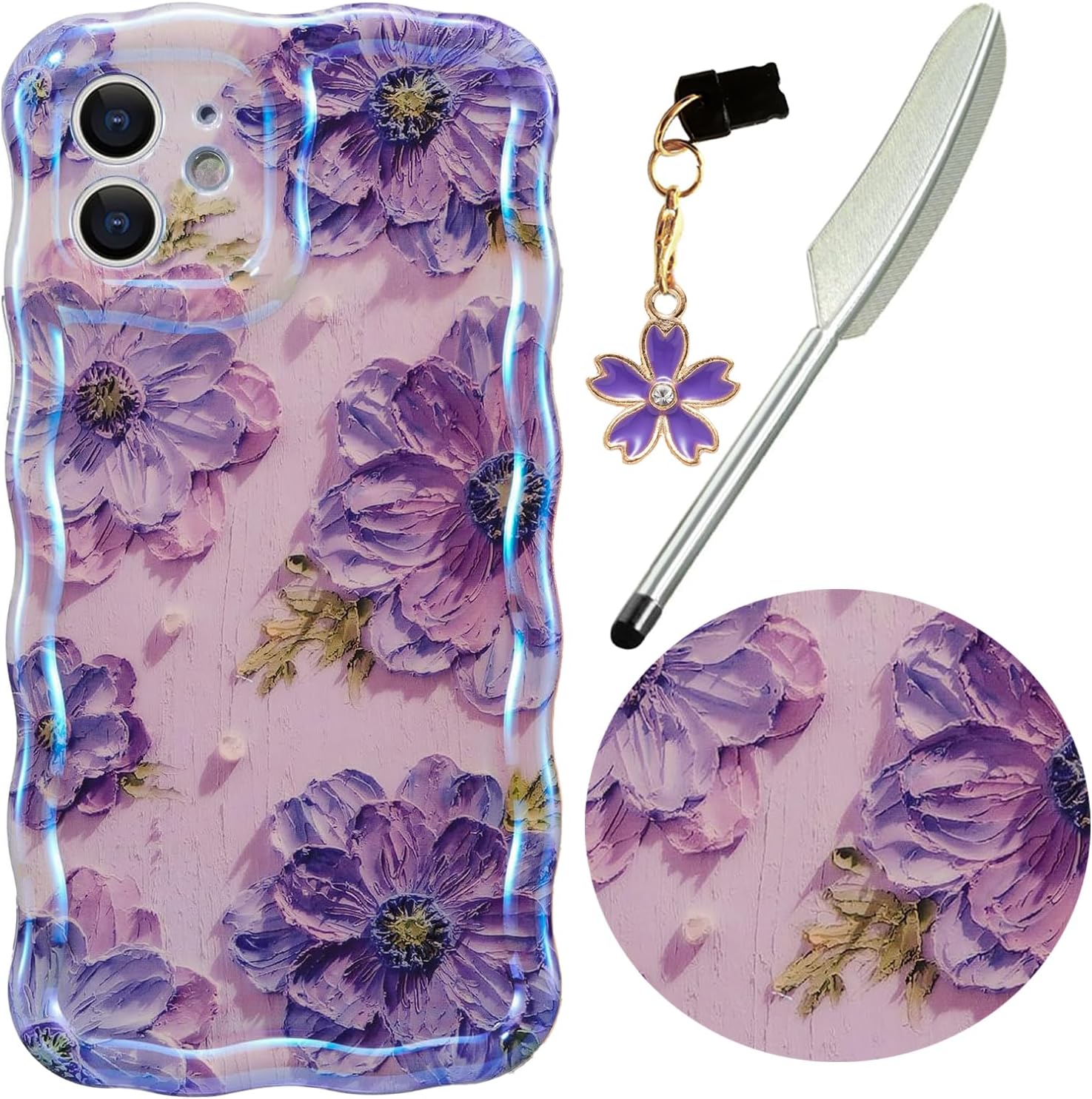 Knoowcase for iPhone 11 Case, Colorful Retro Oil Painting Floral Pattern Cute Curly Wave Frame Phone… Knoowcase for iPhone 11 Case, Colorful Retro Oil Painting Floral Pattern Cute Curly Wave Frame Phone…
