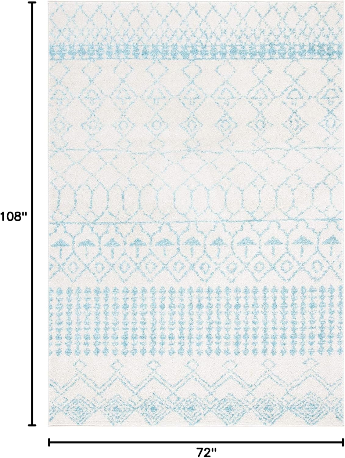 SAFAVIEH Area Rug 3x5 - Tulum Collection - Ivory & Black, Moroccan Boho Distressed Design, Non-Shedding & Easy to Clean, Ideal for Entryway, Foyer, Accent Space, Bedroom (TUL229B)