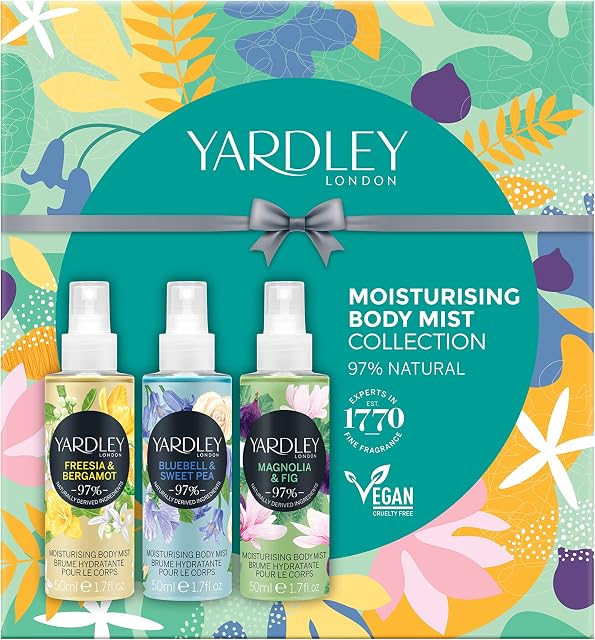 Yardley London Christmas Gifts for her, Contemporary Fragrance Mist Trio Set Gift Box - Gifts for Women - Ideal for Birthdays, New year Eve, Anniversary - Vegan friendly, Cruelty free