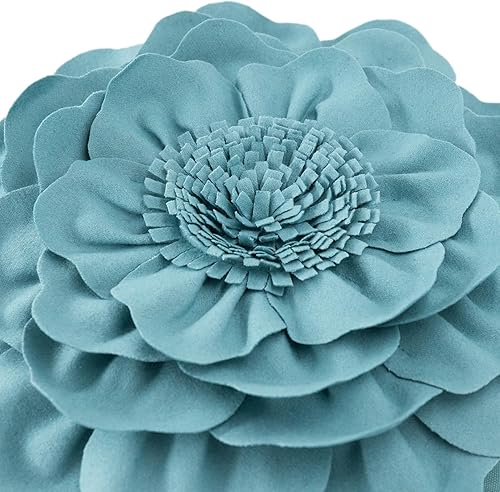 Miniatura 9 de JWH Funda de almohada hecha a mano con diseño de flores y rayas blancas, funda de almohada decorativa redonda estéreo para cama, sofá, dormitorio,