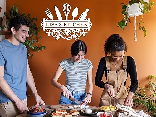 Miniatura 4 de Letrero de nombre de cocina personalizado, decoración de pared de cocina, 8.6 x 12 pulgadas, acero de aleación, estilo rústico, letrero decorativo