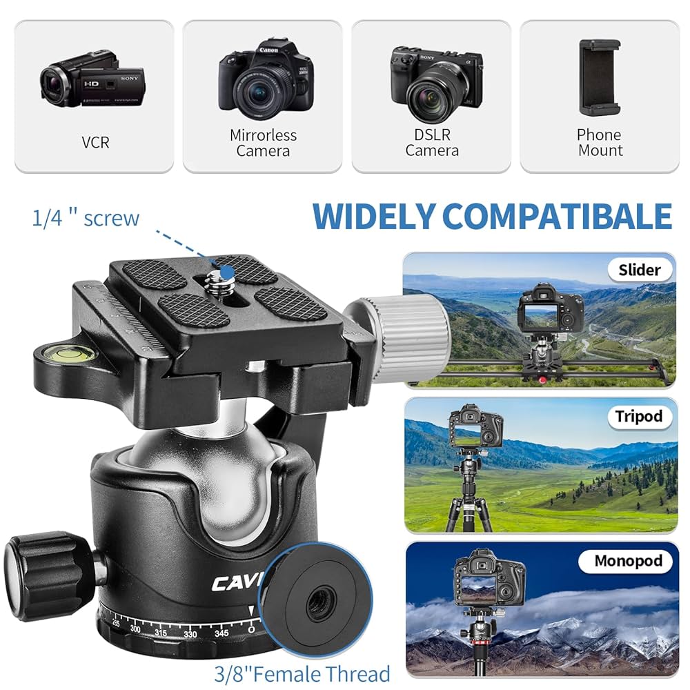Amazon.com : Ball Head Mount, CAVIX 36mm Ball Head Camera