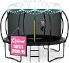Trampolín JoyBerri para Exterior – con Luces LED, Red, Escalera, Certificado ASTM | 8Ft 10Ft 12Ft 14Ft 15Ft 16Ft, Capacidad 450lb, para niños y adultos, acero antióxido, red + escalera + estacas, protección de 5 años 1