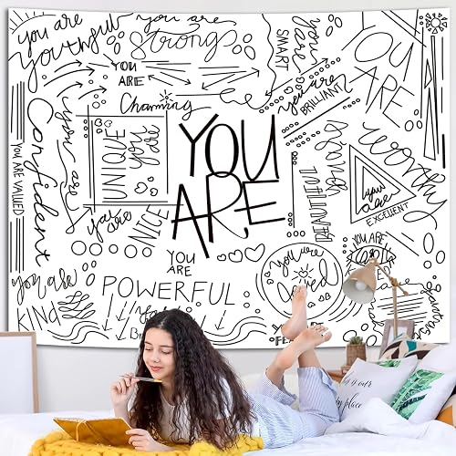 Miytal Quote You Are Inspirational Wall Tapestry, Positive Saying Wall Art Wall 