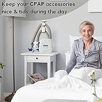 Vista 5 de Soporte para colgar manguera CPAP, organizador de manguera extraíble ajustable, soporte para máscara, antideslizante, soporte de tubo de manguera