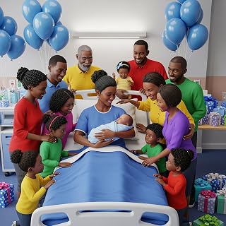 NURSE Elion It's A Boy, Baby Shower, Baby Boy Greeting Card with Post-Delivery Care Instructions
