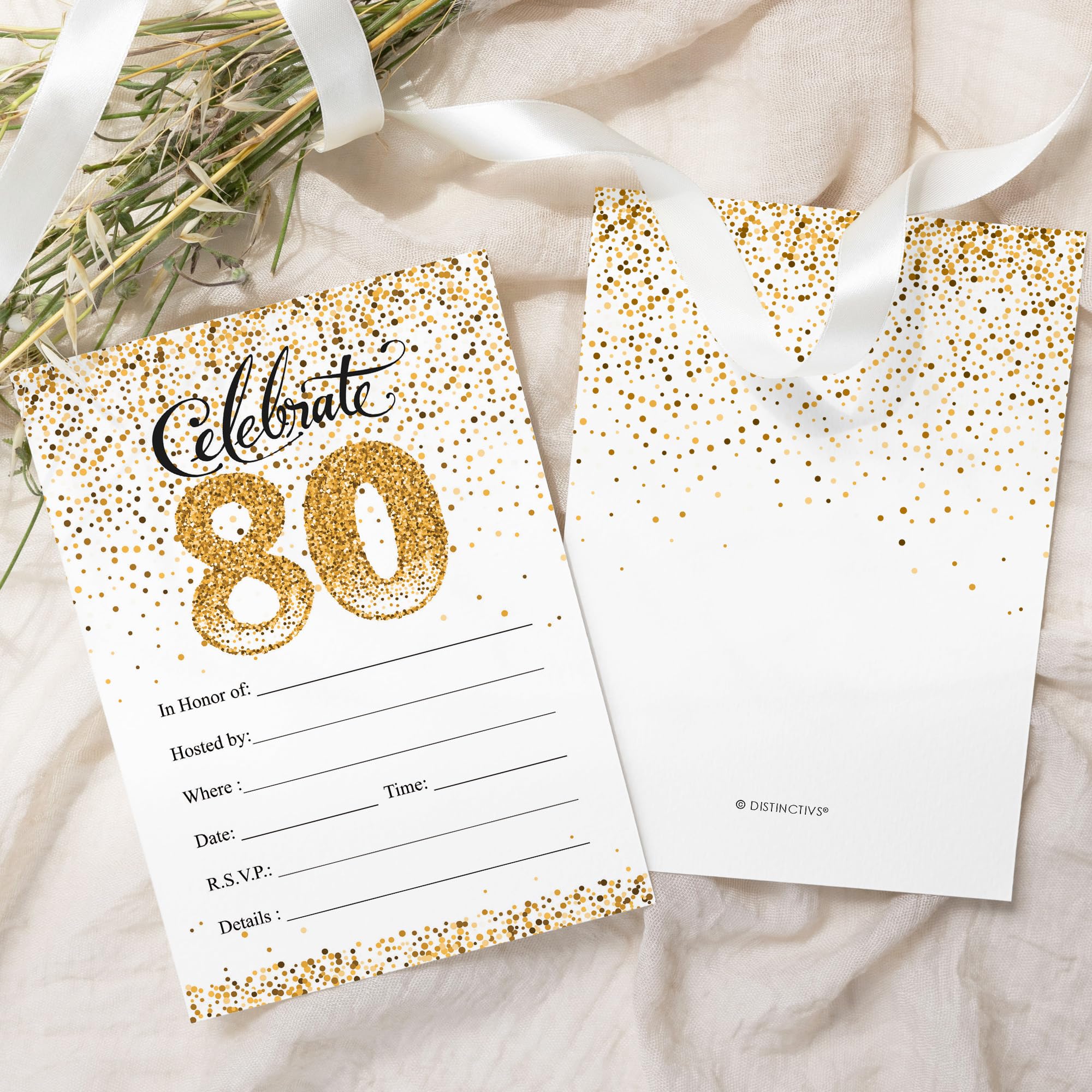80. Geburtstag Einladungskarten – 15 Blatt Mit Umschlägen, Modernes Design Für Erwachsene