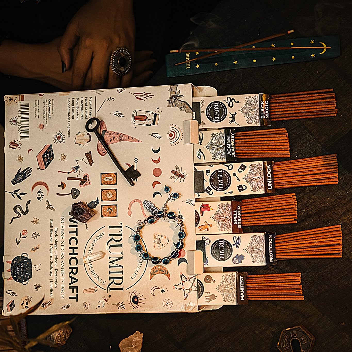 Witchcraft Incense Sticks - Total 120 Insence-Sticks (20 Insense x 6 Inscents) - for Wiccan Witches Brew Wicca Witch Voodoo Spell Pagan Black Magic Protection Against Jealousy + Burner Holder - Image 8