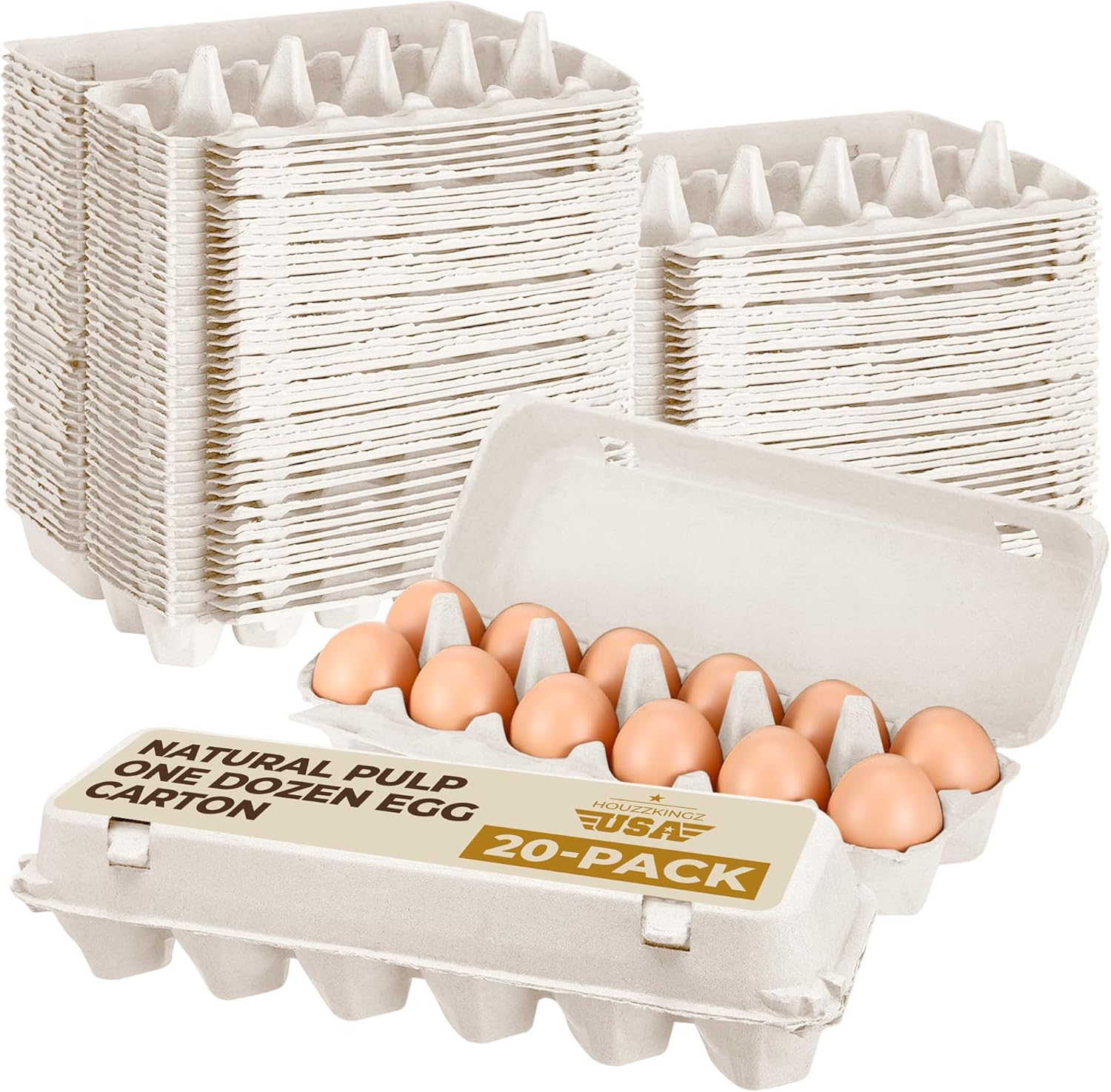 Amazon.com - Natural Pulp One Dozen Egg Cartons – 20 Pack - Cheap Bulk ...