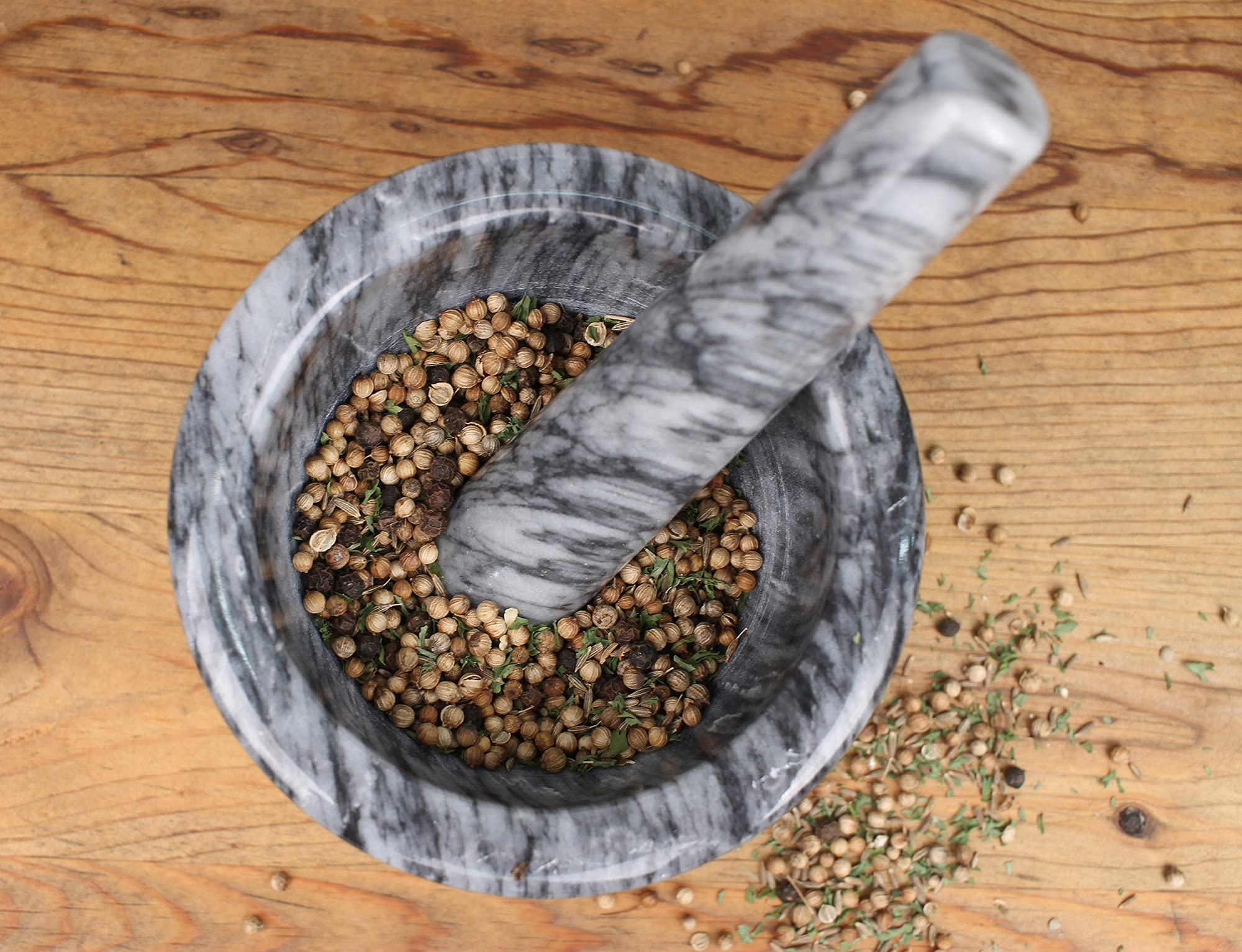 RSVP International Marble Mortar & Pestle Mano de mortero, Gres, Mármol Gris