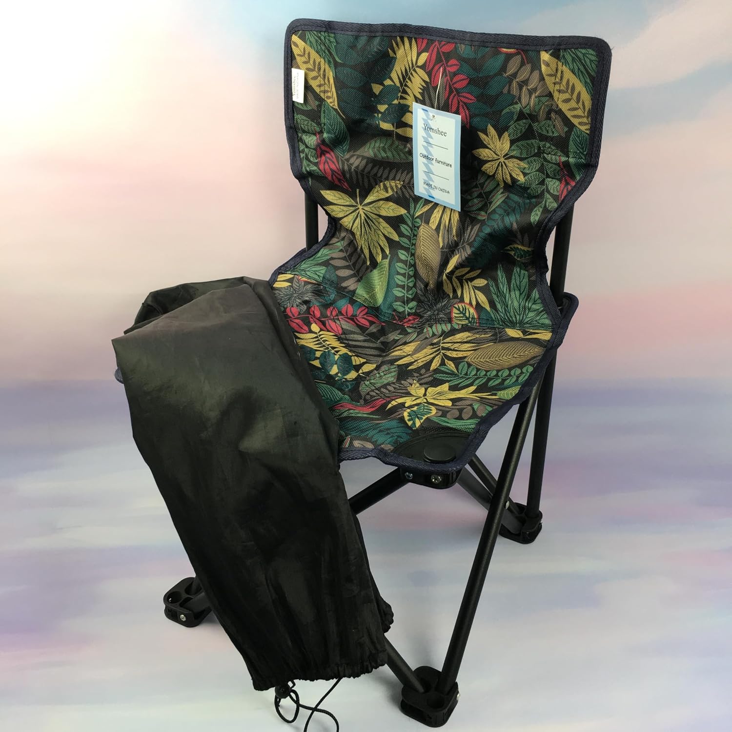 Yomshee Outdoor furniture Tropical Leaf Print Folding Camping Chair, Lightweight and Portable Outdoor Chair