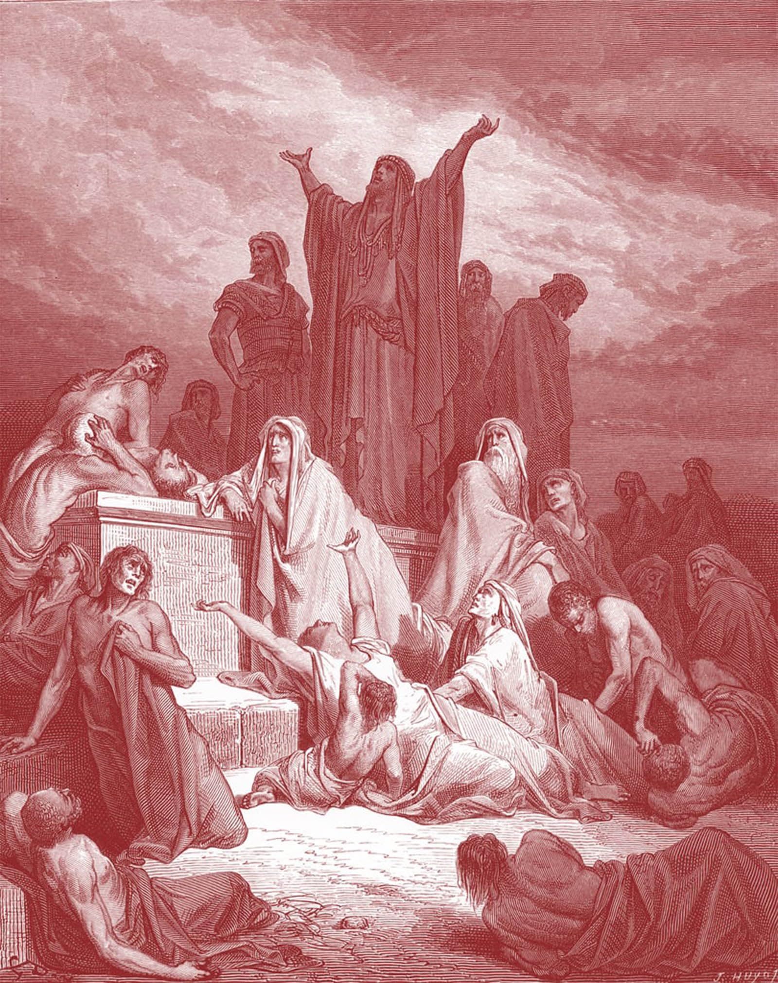 Cuadro Plaga de Jerusalén de Gustave Doré sobre lienzo de 60x90cm 5