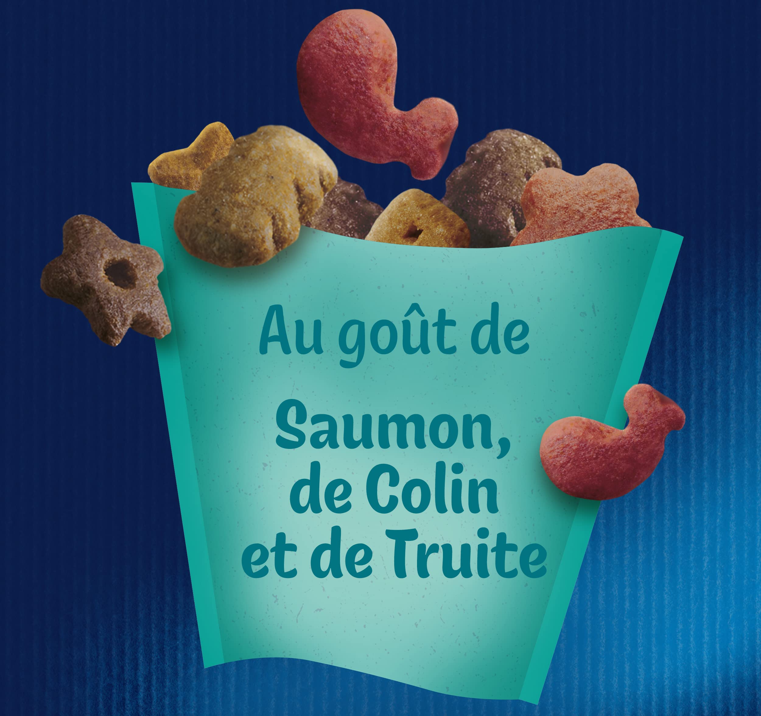 Felix | Party Mix | Friandises pour Chat Adulte | Riches en protéines, vitamines, acides Gras et oméga 6 | Saveur de l'Océan au goût irrésistible : Saumon, Colin, Truite | Sac | Lot de 5 x 200g