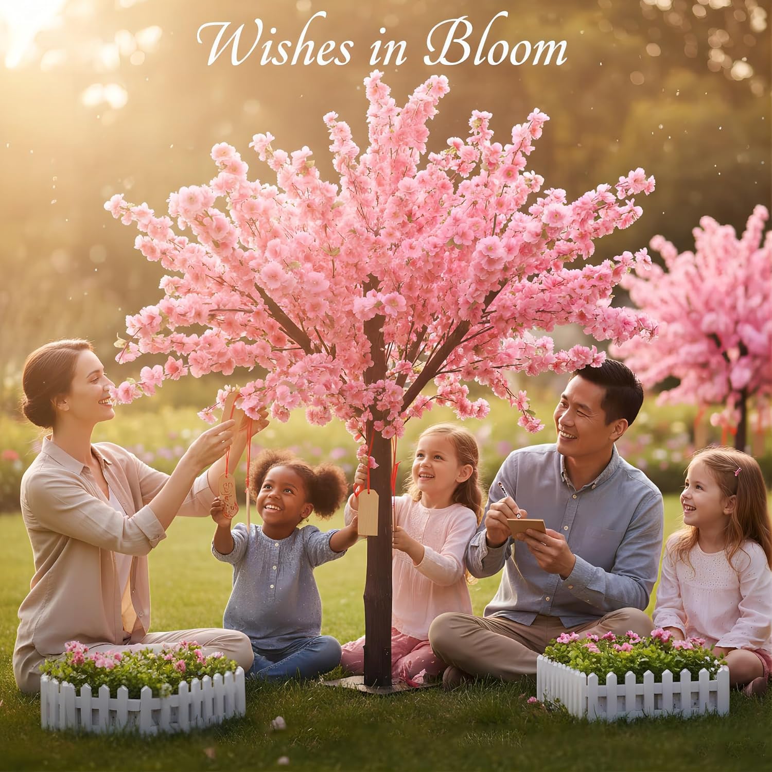 Artificial Cherry Blossom Tree - Handmade Pink Fake Cherry Blossom Tree Centerpieces for Wedding Party Christmas Garden Indoor & Outdoor
