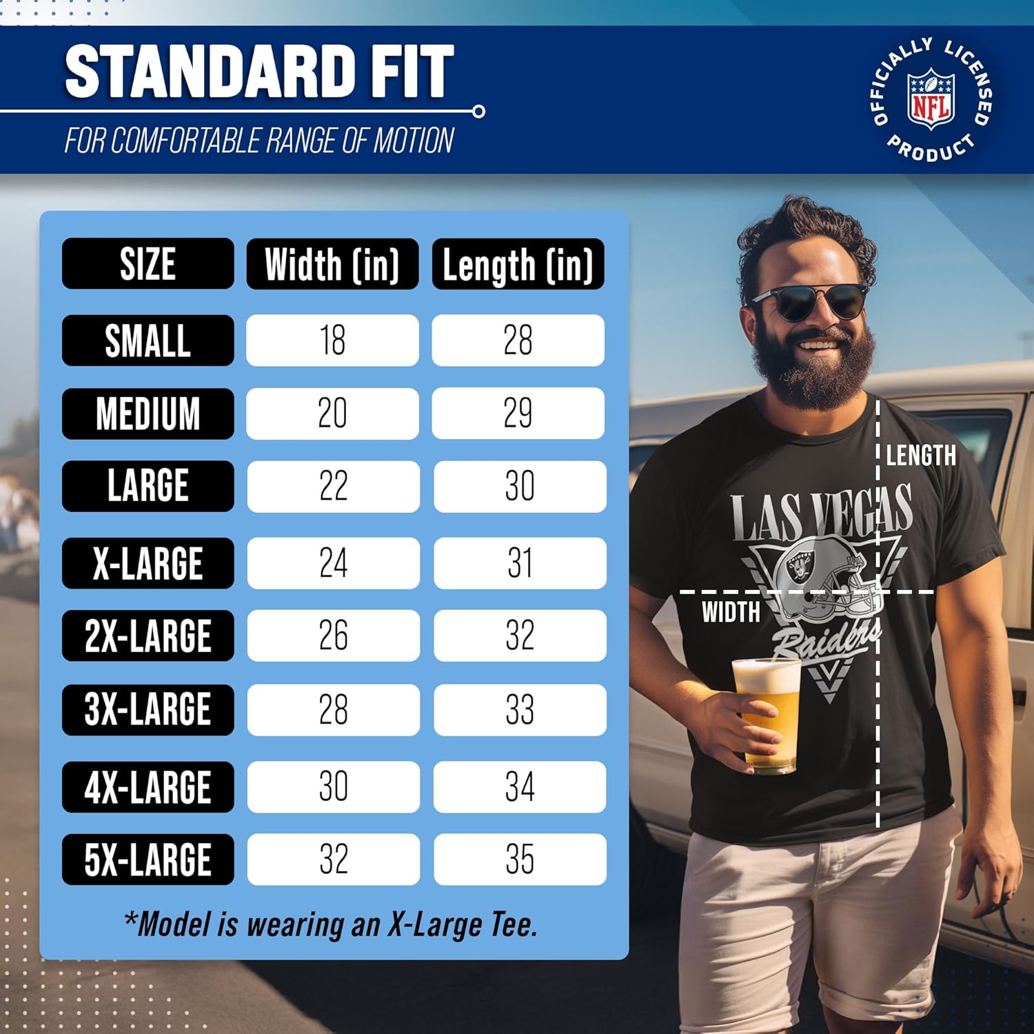 Team Fan Apparel NFL Adult Retro Triangle Unisex T-Shirt, Tag-Less Comfortable Football Apparel, Officially Licensed - Image 6